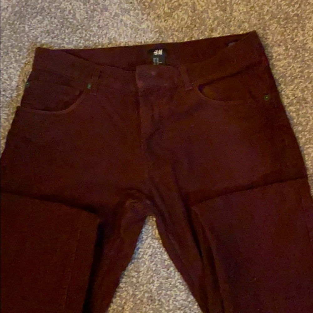 Burgundy colaroid pants